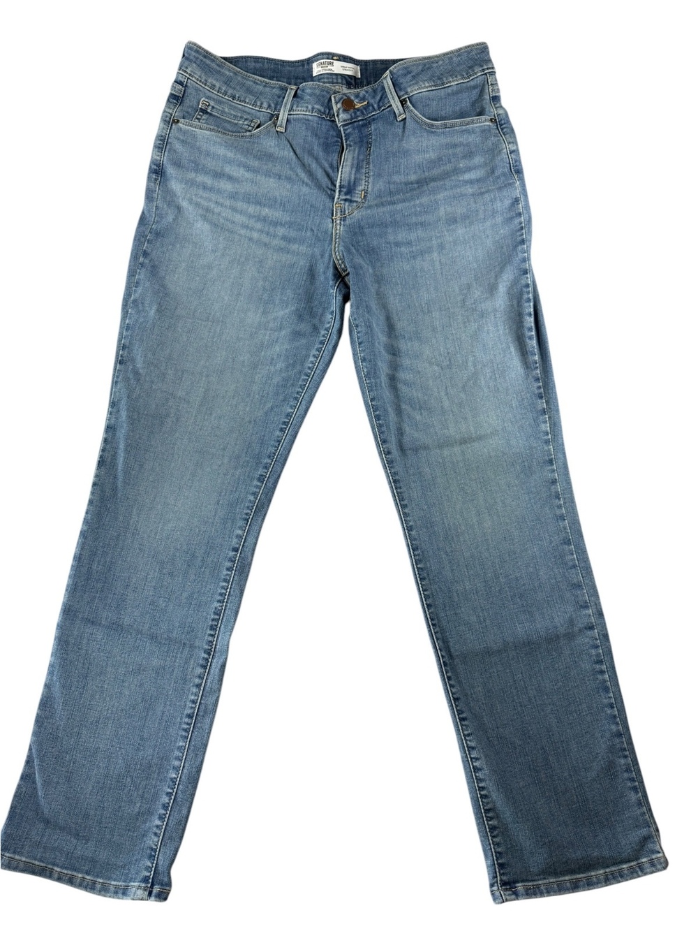 Light Blue Levi’s Denim Straight-Leg Jeans with Mid-Rise Waist Sz 30/30